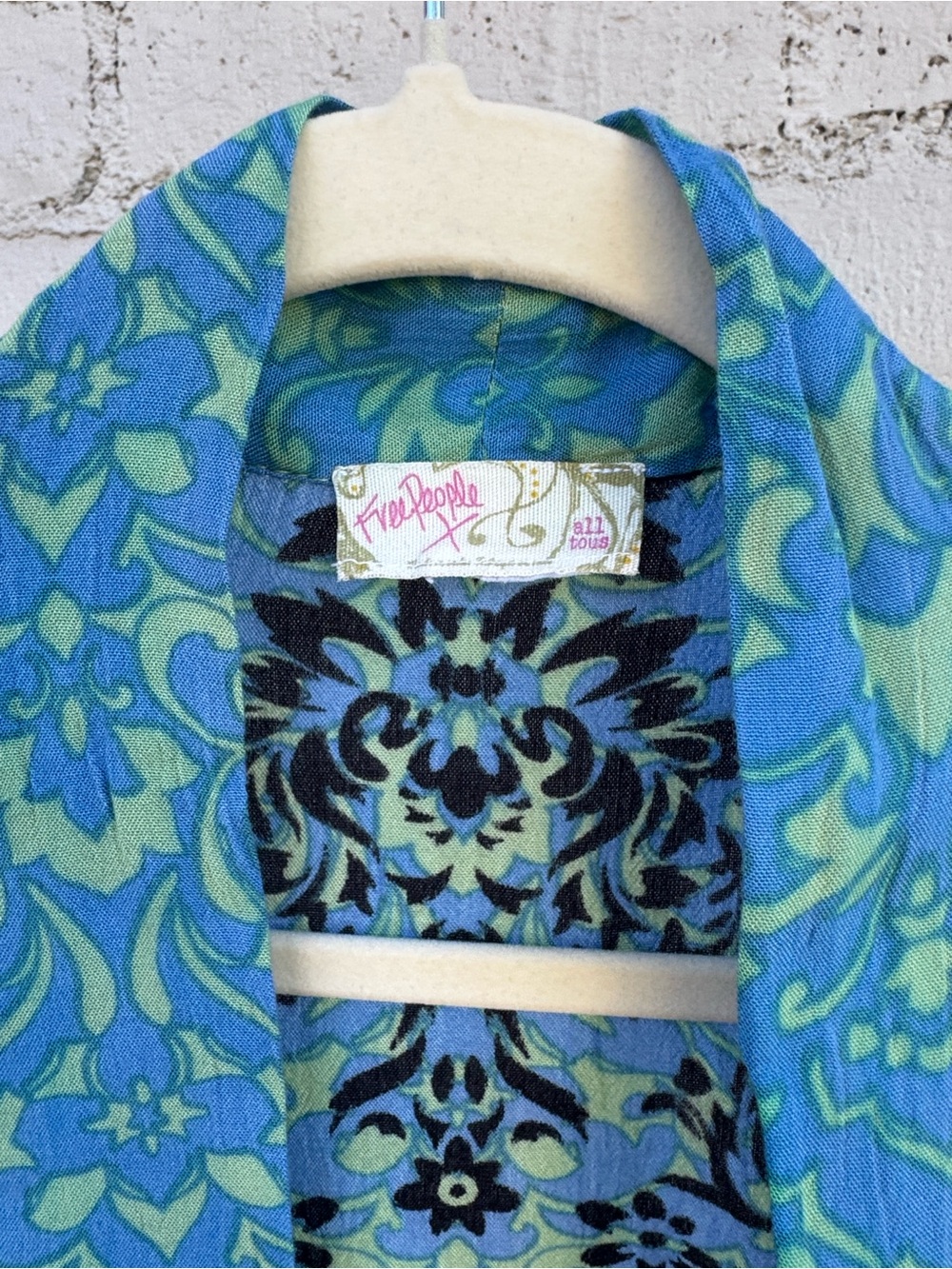 Free People Seven Wonders Maxi Kimono Duster Blue Size OS (one size) - Picture 8 of 11